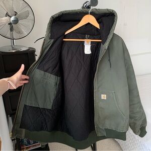 Carhartt J140 Quilt Lined Green Canvas Jacket Men’s XL